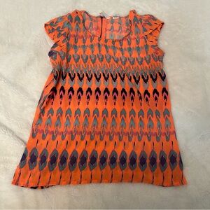 Size 12 Girls Patterned Shirt with Zipper A5